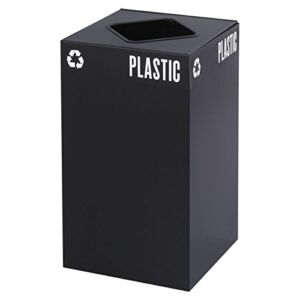 Safco Products 2981BL Public Square Recycling Receptacle Base, 25-Gallon, (Top Sold Separately), Black