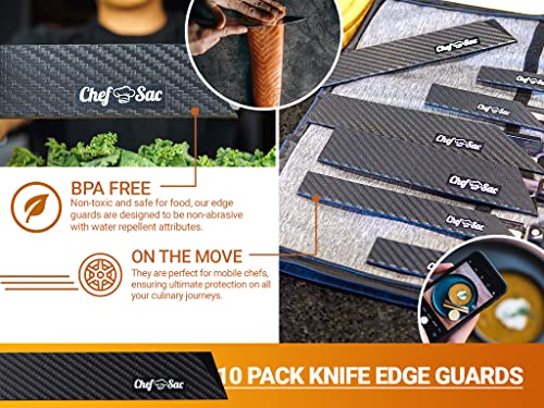 Chef Sac Knife Edge Guards | Universal Knife Cover & Professional Knife Protector | Durable BPA-Free ABS Plastic Knife Guards | Gentle Non-Scratch Felt Lining Chef Knife Sheath (10-Pack) | The Storepaperoomates Retail Market - Fast Affordable Shopping