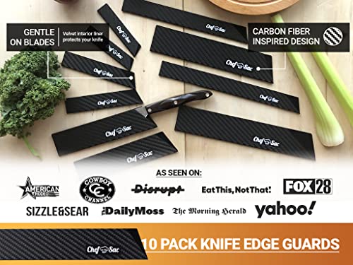 Chef Sac Knife Edge Guards | Universal Knife Cover & Professional Knife Protector | Durable BPA-Free ABS Plastic Knife Guards | Gentle Non-Scratch Felt Lining Chef Knife Sheath (10-Pack) | The Storepaperoomates Retail Market - Fast Affordable Shopping