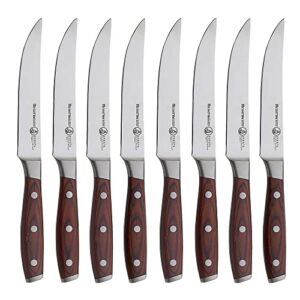 Messermeister Avanta 5” Fine Edge Steak Knife Set – Pack of 2 – German X50 Stainless Steel – Rust Resistant & Easy to Maintain – 8 Steak Knives Total