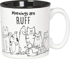 Burton and Burton Mornings are Ruff Ceramic Coffee Mug, 13 Ounce