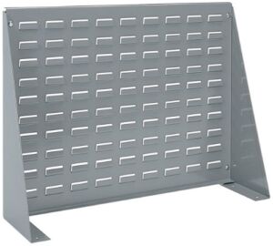 Akro-Mils 98600 Louvered Steel Work Bench Storage Rack for Mounting AkroBin Storage Bins, (28-Inch W x 8-Inch D x 20-Inch H), Gray
