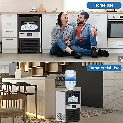 Commercial Ice Maker Machine, OYLUS 70 lbs/24H Stainless Steel Ice Cube Machine with 10 lbs Bin Ice Storage Capacity Easy Control Under Counter Free Standing for Home, Bar and Offices 120V | The Storepaperoomates Retail Market - Fast Affordable Shopping