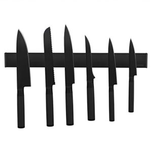 SUBTRACTION Magnetic Knife Strip,No Drilling 16 Inch Stainless Steel Knife Holder,Space-Saving Knife Rack/Knife Bar,Kitchen Knife Storage Organizer,black
