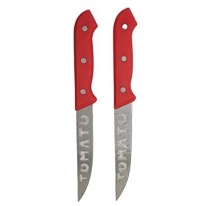 Handy Housewares 10″ Serrated Stainless Steel Blade Tomato Slicing Knife Set – 2 Pack