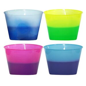 Color Changing Mood Bowl, reacts to ice cold temperatures and changes from one vivid color to another – perfect for ice cream and cereal, Set of 8, Assorted Colors- MADE IN USA