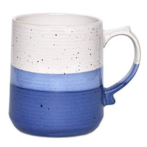 Bosmarlin Large Stoneware Coffee Mug, Big Tea Cup for Office and Home, 21 Oz, Dishwasher and Microwave Safe, 1 PCS(Deep Blue)