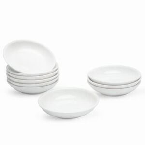 UIBFCWN 3 Oz 10 Pack White Dipping Bowls, Ceramic Dip Bowls, Soy Sauce Dish & Bowl, Olive Oil Dipping Dishes, Charcuterie Bowls, Serving Bowls for Side Dishes, Ketchup, BBQ and Party Dinner