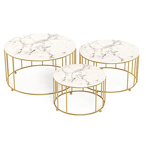TRSPCWR Gold Cake Stand, Cupcake Stand Set of 3, Round Display Dessert Stand Imitation Marbling Decoration Finish | The Storepaperoomates Retail Market - Fast Affordable Shopping