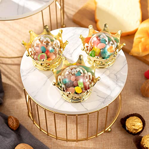 TRSPCWR Gold Cake Stand, Cupcake Stand Set of 3, Round Display Dessert Stand Imitation Marbling Decoration Finish | The Storepaperoomates Retail Market - Fast Affordable Shopping