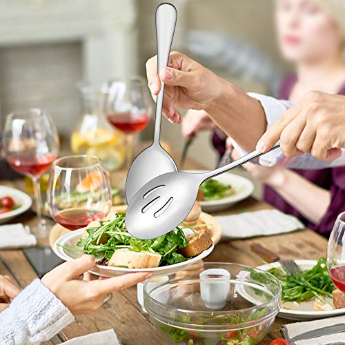 LIANYU 3 Large Serving Spoons, 3 Slotted Serving Spoons, 3 Serving Forks, 3 Serving Tongs, Buffet Catering Serving Spoons Fork Tongs, 12-Piece Stainless Steel Serving Utensils, Dishwasher Safe | The Storepaperoomates Retail Market - Fast Affordable Shopping