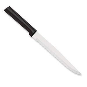 Rada Cutlery Serrated Slicing Knife Stainless Blade and Steel Resin, 11-1/4 Inches, Black Handle