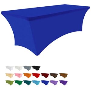 Eurmax USA 5Ft Rectangular Fitted Spandex Tablecloths Wedding Party Patio Table Covers Event Stretchable Tablecloth (Royal Blue)