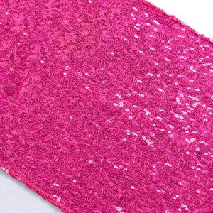 ShinyBeauty Party Decorations Fuchsia Sequin Table Runner 14”x72” Hot Pink Birthday Decorations