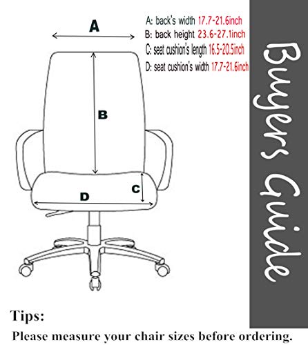 Deisy Dee Computer Office Chair Covers for Stretch Rotating Mid Back Chair Slipcovers Cover ONLY Chair Covers C162 (Black) | The Storepaperoomates Retail Market - Fast Affordable Shopping