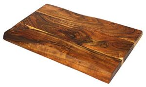 Mountain Woods Brown Hand Crafted Live Edge Acacia Cutting Board/Serving Tray | Charcuterie Board | Chopping Board for Vegetables, Fruits and Meat | Cheese Board – 20″ x 11″ x 0.75″