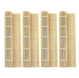 4 PCS 9.5″ x 9.5″ Natural Bamboo Sushi Rolling Mat by LEEFONE