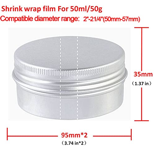 200Pcs Clear Perforated Shrink Bands for 50g Aluminum Jar, Easy to Use, Make Products More Professional (For 50g Aluminum Jar) | The Storepaperoomates Retail Market - Fast Affordable Shopping