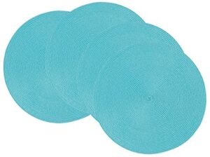 Now Designs Disko Round Placemats, Turquoise, Set of 4