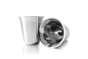 tombert 80mL (2.7 Ounce) Stainless Steel Espresso Cups Double Wall Vacuum Insulated – Set Of 2 Demitasse Cups