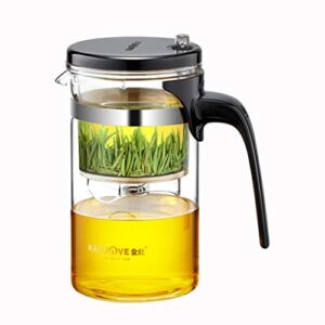 Kamjove Detachable Filter Glass Tea Pot 500ML，16.9OZ Borosilicate Heat Resistant Teapot