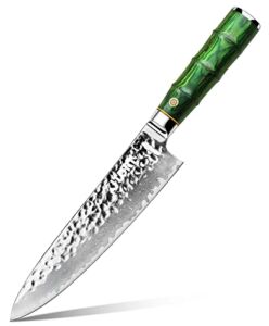 Chef Knife, Damascus Chef Knife 8 Inch – Japanese VG10 Super Steel 67 Layer Damascus Knife, Sharpest Professional Chefs Knife For Cooking, KITORY Made for Home Cook or Restaurant Kitchen