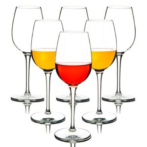 MICHLEY Unbreakable Red Wine Glasses, 100% Tritan Plastic Shatterproof Wine Goblets, BPA-Free, Dishwasher-Safe 12.5 oz, Set of 6