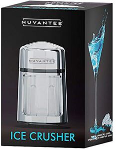 Nuvantee Ice Shaver Snow Cone Machine Manual Ice Crusher Crushes Ice to Your Desired Fineness Stainless Steel, Non-Slip , BPA Free Easy to Use Ice Crusher Hand Crank – Chrome Plated