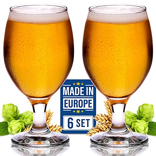 Craft Beer Glasses Set of 6, Belgian Style Stemmed Tulip Classics, IPA Beer Tasting Glassware,13 1/2 oz | The Storepaperoomates Retail Market - Fast Affordable Shopping