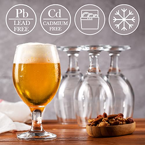 Craft Beer Glasses Set of 6, Belgian Style Stemmed Tulip Classics, IPA Beer Tasting Glassware,13 1/2 oz | The Storepaperoomates Retail Market - Fast Affordable Shopping