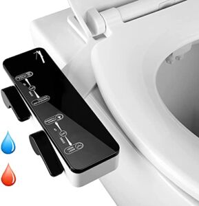 LVL Non-Electric Bidet (Male & Female) Self-cleaning Nozzle (Modern Black (Hot and Cold Water))