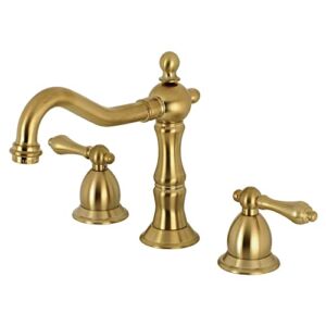Kingston Brass KS1977AL 8 in. Widespread Bathroom Faucet, Brushed Brass, 7-9/16 Inch in Spout Reach