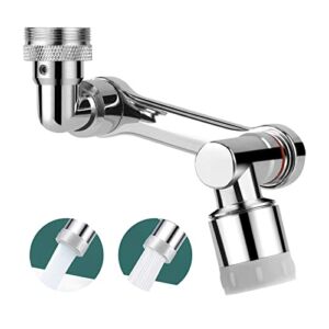 Ainiv 1080° Swivel Faucet Aerator, Rotate Tap Aerator with 2 Modes Adjustable Shower Head, Filter Sprayer for M22/24 Thread Taps, Tap Extension Attachment Replaceable Aerator for Kitchen, Bathroom