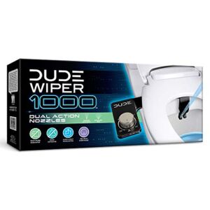 DUDE Wiper 1000 Bidet Attachment – Black Dual-Action Nozzle and Control Panel – Easy Installation – Fits Most Standard Toilets