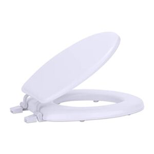 Soft Standard Vinyl Toilet Seat, White – 17 Inch Soft Vinyl Cover with Comfort Foam Cushioning – Fits All Standard Size Fixtures – Easy to Install Fantasia by Achim Home Decor