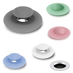 Shower Drain Stopper, Bathtub Stopper Sink Drain Plug Silicone Hair Catcher Shower Drain Cover Suitable for Bath Tub Bathroom and Kitchen 5 Pack