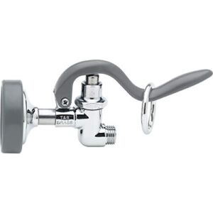 T&S Brass B-0107 Spray Valve for use in commercial kitchens. Pre-rinse sprayer meets new Department of Energy requirements with 1.15 GPM flow rate