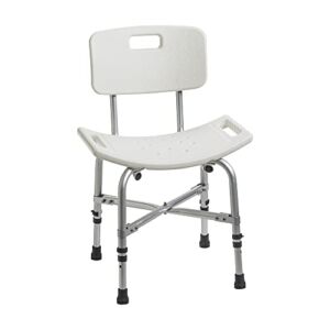 Drive Medical 12021KD-1 Bariatric Heavy Duty Bathroom Bench with Back, Gray