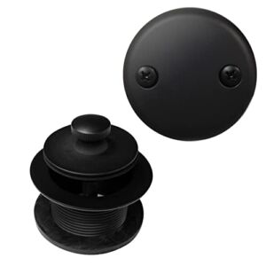 Westbrass Twist & Close Tub Trim Set with Two-Hole Overflow Faceplate, Matte Black, D94-2-62