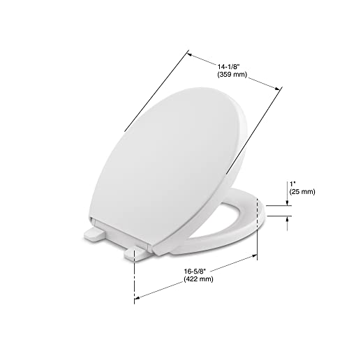 KOHLER 4009-0 Reveal Round Toilet, Grip-Tight Bumpers, Quiet-Close Seat, Quick-Attach Hardware, White | The Storepaperoomates Retail Market - Fast Affordable Shopping