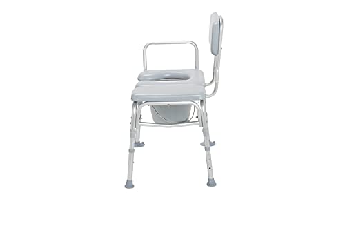 Drive Medical 12005KDC-1 Transfer Bench Commode Chair for Toilet with Padded Seat, Gray | The Storepaperoomates Retail Market - Fast Affordable Shopping