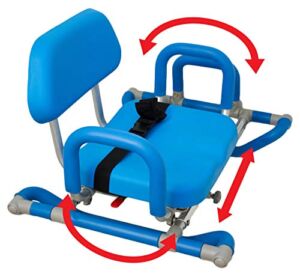 HydroSlide Sliding Shower Chair for Bathtub, Elderly Assistance Products, Transfer Chair Assist for Seniors, Disabled Products for Adults, Bathroom Aid, Padded Swivel Seat, Back, & Handles, Adjustable (Blue)
