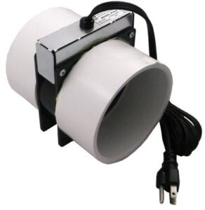 Tjernlund PVC4 Radon Mitigation Fan Model – Exhaust Fan with 6-Ft. Power Cord, Minimal Power Consumption, 4 In. PVC Pipe. Ventilation Fans