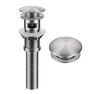 KRAUS Pop-Up Drain for Bathroom Sink with Overflow in Spot-Free Stainless Steel, PU-11SFS