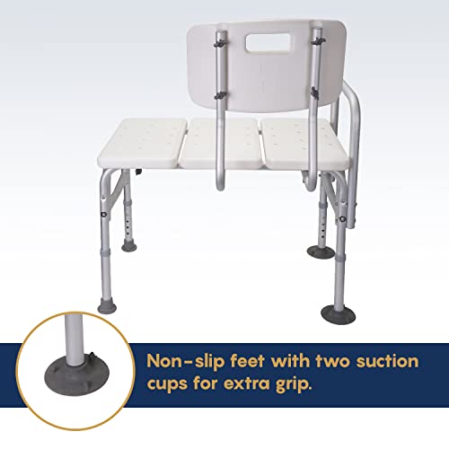 evekare Over Bath Tub Transfer Support / Seat / Board | Bath Aid for Disabled, Seniors, Aging Adults | Large Seating Area, Fits Most Bath Sizes, Dual Purpose | Support up to 250 Ibs / 114 kg | The Storepaperoomates Retail Market - Fast Affordable Shopping