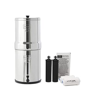 Royal Berkey Gravity-Fed Water Filter with 2 Black Berkey Elements and 2 Berkey PF-2 Fluoride and Arsenic Reduction Elements for Everyday Home Use