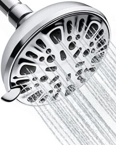 Shower Head, Achiotely High Pressure Shower Head, Fixed Shower Head with 9 Spray Settings, Easy to Install, Chrome Panel with Adjustable Metal Swivel Ball Joint