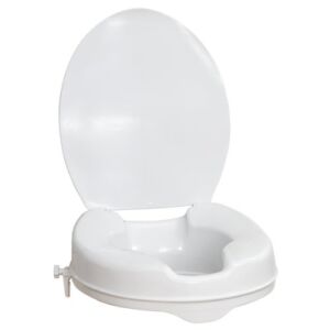 AquaSense Raised Toilet Seat with Lid, White, 2.5 Inches