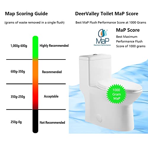 DeerValley DV-1F52508 Symmetry One Piece Toilet, Dual Flush 1.1/1.6 GPF Elongated Standard Toilet for Bathroom, Toilets with Comfortable Seat Height (Seat Included) (White) | The Storepaperoomates Retail Market - Fast Affordable Shopping
