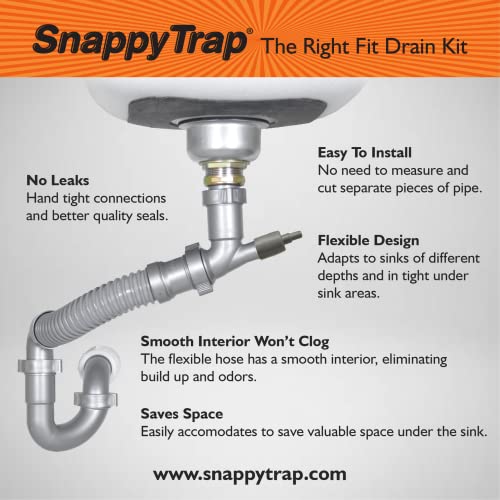 Snappy Trap 1 1/2″ Drain Kit for Single Kitchen Sinks, Bar Sinks and Laundry Sinks | The Storepaperoomates Retail Market - Fast Affordable Shopping